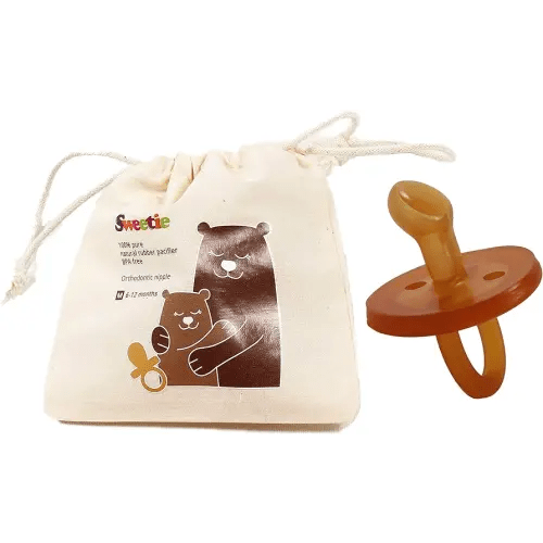 SWEETIE Rubber Pacifier Natural Rubber Pacifier Orthodontic 1 Count Original Natural Rubber Pacifier (6-12 Medium)
