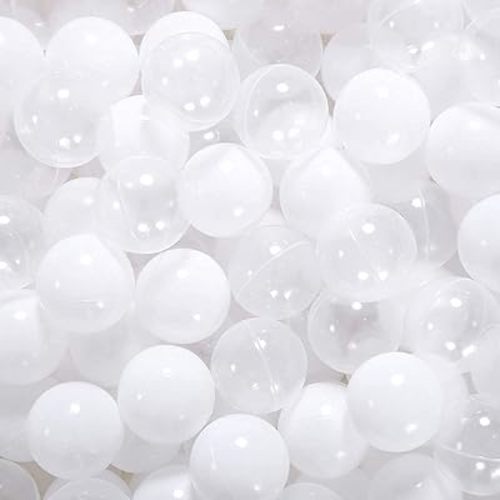 STARBOLO Ball Pit Balls Phthalate Free BPA Free Non-Toxic Crush Proof Play Balls for Toddlers Kids Pool Playhouse (100 Balls-White/Transparent) …