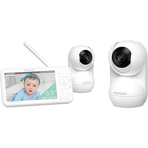 Momcozy Video Baby Monitor 5.5” 1080P Full HD with Camera No WiFi Baby Monitor BM03 Add-On Camera Unit