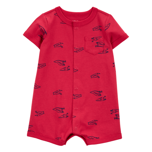 Baby Printed Short-Sleeve Romper - Red - Carter's | Carter's