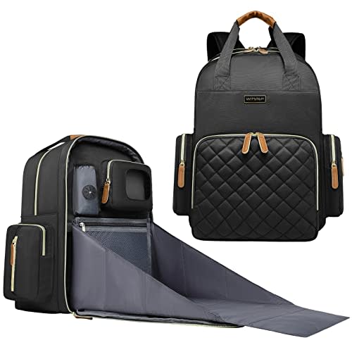 WITSTEP Diaper Bag Backpack with Changing Station, Baby Diaper Bag Organizer for Moms Dads Large Baby Changing Bags