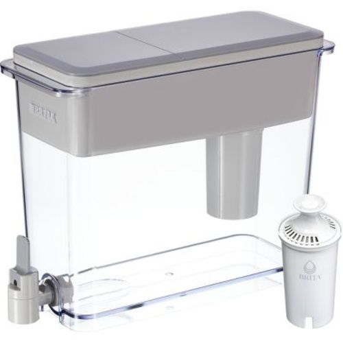 Brita Extra Large 27-Cup UltraMax Filtered Water Dispenser with Filter - Gray: Water Filtration, Hand Wash, Flip-Top Lid