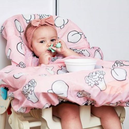 Grabease Allover Waterproof Bib For Self-feeding Infants And Toddlers, Machine Washable, Ages 6-24 Months, Pink