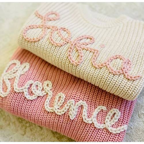 Embroidered Toddler Sweater | Personalized Baby Gift| Baby Shower Baby Custom Sweater | Custom Name Sweater | Newborn Girl | Baby Gifts