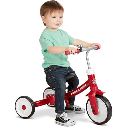 Toddler Bike, Kids Bike, Tricycle Toddler Toys for Ages 2-4, Baby Toy, Radio Flyer Triple Play Trike, for Ages 1-3 Years, Red