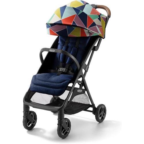 Graco Ready2Jet Compact Stroller – Overhead Friendly Compact Travel Stroller with Automatic Fold, Geo Pop