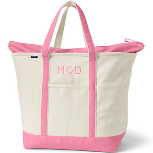 Medium Natural 5 Pocket Open Top Canvas Tote Bag | Lands' End
