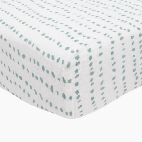 Little Unicorn Cotton Muslin Crib Sheet - Stone Stripe