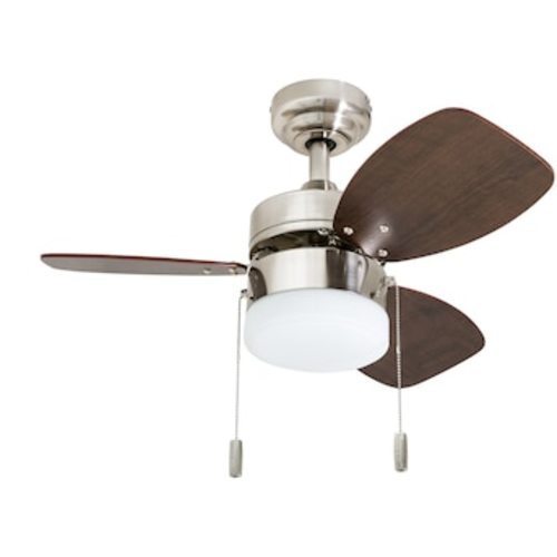 Honeywell Ocean Breeze 30-in Brushed Nickel Indoor Propeller Ceiling Fan with Light (3-Blade) in the Ceiling Fans department at Lowes.com