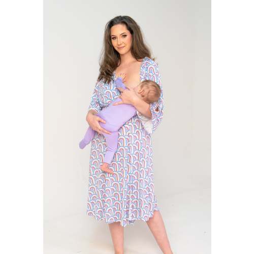 Amelia Labor & Postpartum Gown Rainbow Edition