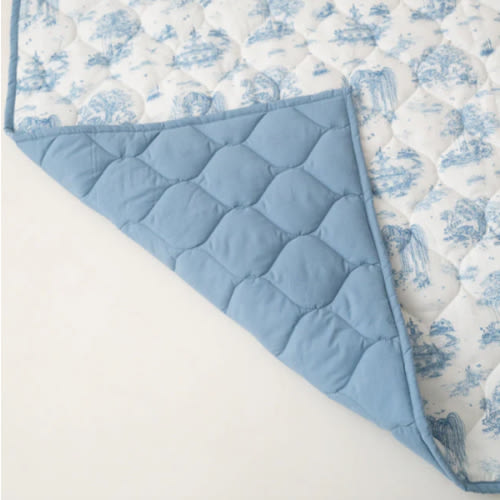 Spring Toile Blue Quilted Playmat
