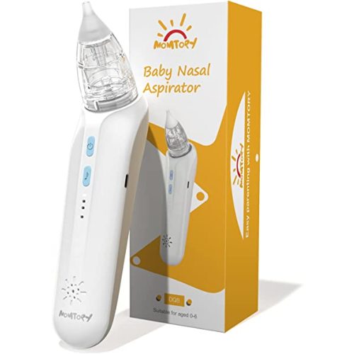 Nasal Aspirator for Baby, MOMTORY Electric Baby Nose Sucker, Powerful Booger Sucker Nose Cleaner with 3 Speeds of Suction, Music Function, 2 Silicone Tips, Fast Charging for 60 Days Use