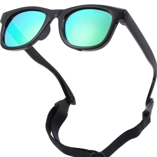 COASION Bendable Flexible Polarized Newborn Baby Sunglasses with Strap for Infant Boys Girls Age 0-12 Months CA8042