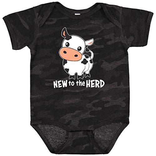 inktastic New To the Herd- Cute Cow Baby Bodysuit