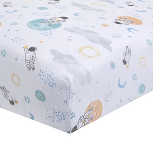 aden + anais™ essentials Space Muslin Fitted Crib Sheet in Blueaden + anais™ essentials Space Muslin Fitted Crib Sheet in BlueChange Options