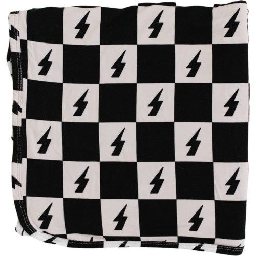 Charlie Lou Baby® Checkered Lightning Bolt Swaddle, Black