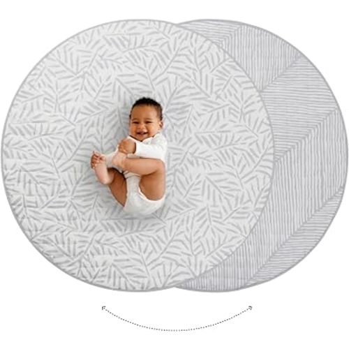 Toddlekind Splat Waterproof Premium High Chair Mat - 41” Non-Toxic Baby Feeding Mat for Easy Clean, Spill-Resistant Floor Protector - Durable, Toddler Dining Made Easy Stone (Grey)