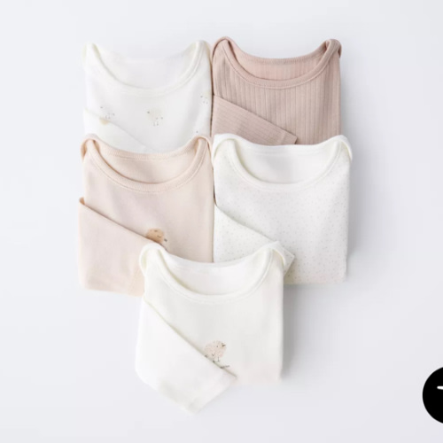 FIVE-PACK OF CHICK BODYSUITS - taupe brown | ZARA Canada