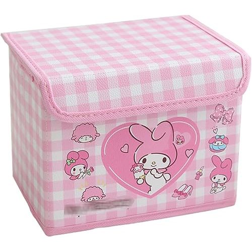 Kawaii Collapsible Storage Bin, Cute Storage Box Foldable Baskets Office Desk Organizer Cute Room Decor