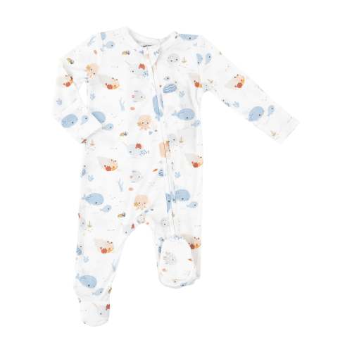 2 Way Zipper Footie - Cute Ocean