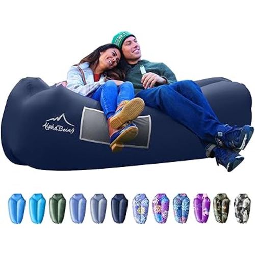 AlphaBeing Inflatable Lounger Beach Chair Accessories, Air Sofa Hammock Inflatable Couch for Camping Backyard Lakeside with Compression Sacks, Ideal Outdoor Gifts for Adults