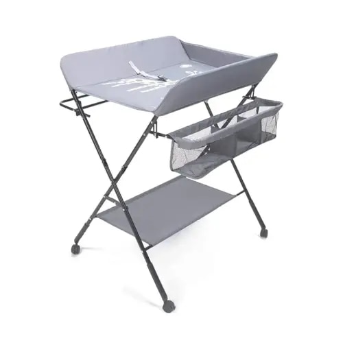 Baby Change Table - diaper changing table, portable changing table, foldable changing Station for Baby with Wheels and Storage