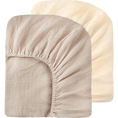 EZCLASSY-Muslin Soft Breathable Baby Crib Sheets 2 Pack