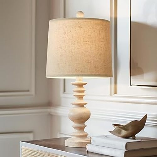 PoKat 20.5'' Table Lamp - Farmhouse Living Room Lamps for Bedroom, Small Lamps for Night Stands, Tradition Bedroom Lamp, Vintage Bedside lamp for Living Room, End Table, Single