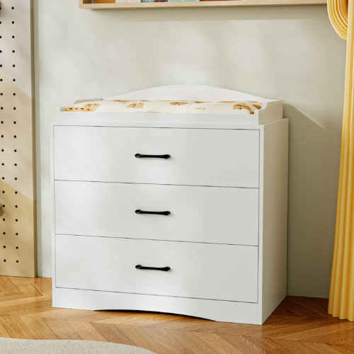 Latitude Run® 3-Drawer Kid Dresser With Changing Table | Wayfair