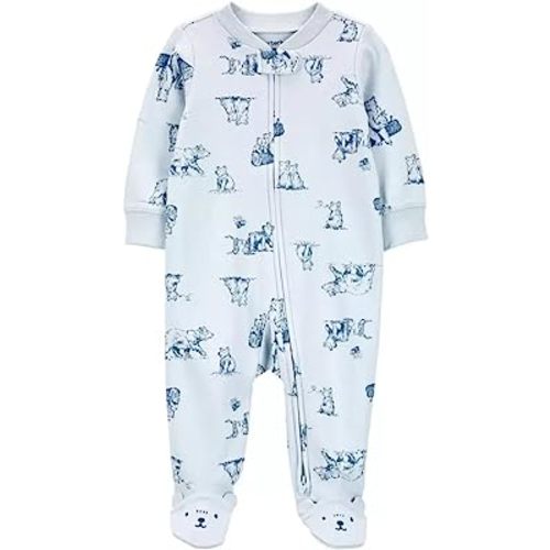 Carter's Baby Boys' Cotton Zip-up Sleep N Play (Baby Bear Blue