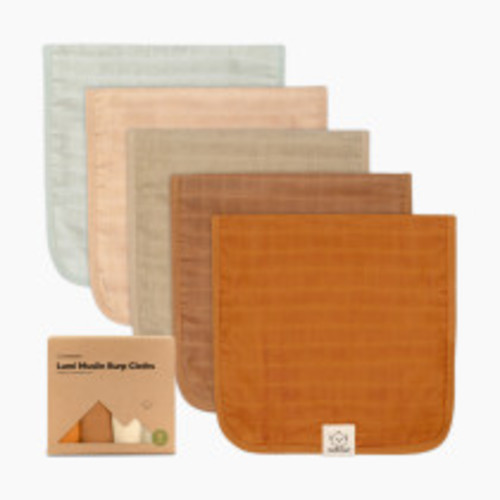 KeaBabies Lumi Muslin Burp Cloths (5 Pack) - Spice