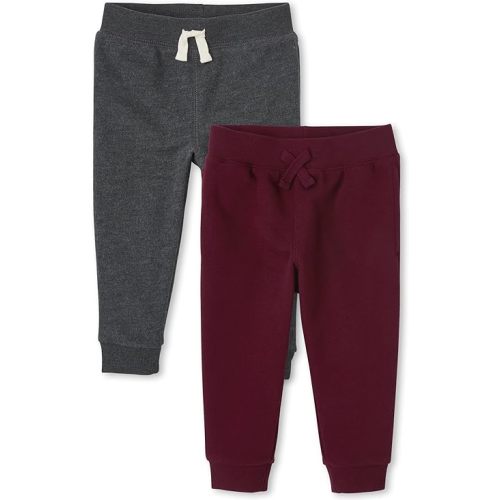 The Children's Place Baby Boys' Active Fleece Jogger Pants 2 Pack 6-9 M