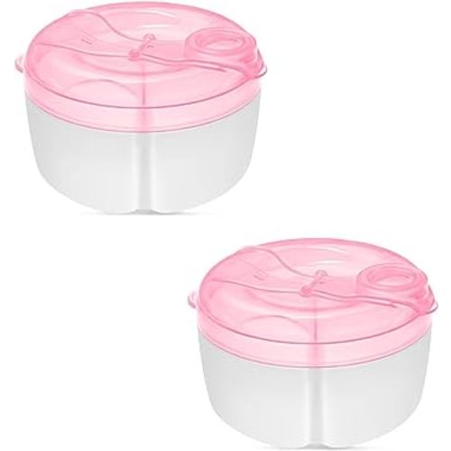 Accmor Baby Formula Dispenser On The Go, Formula Container to Go, Non-Spill Rotating Three-Compartment Formula Dispenser and Snack Storage Container for Infant Toddler Traveling