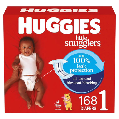 Huggies Size 1 Diapers, Little Snugglers Baby Diapers, Size 1 (8-14 lbs), 168 Count, Packaging May Vary