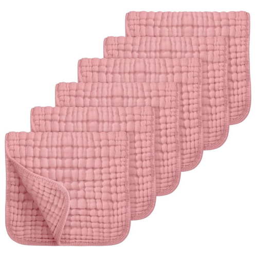 LMBKK Muslin Burp Cloths 100% Cotton Muslin Cloths Large 20''x10'' Extra Soft and Absorbent 6 Pack Baby Burping Cloth (Bean Paste)