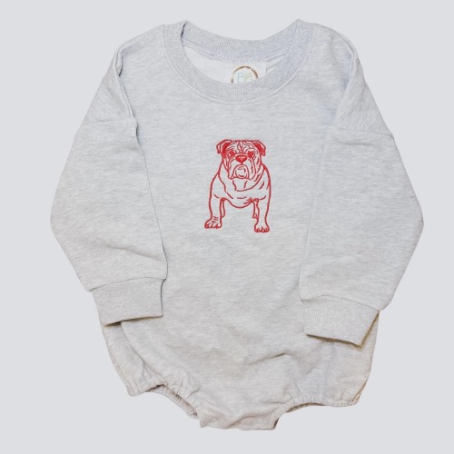 Embroidered Bulldog Sweatshirt Bubble