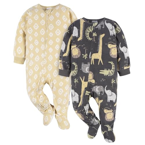 Gerber Baby Flame Resistant Fleece Footed Pajamas 2-pack