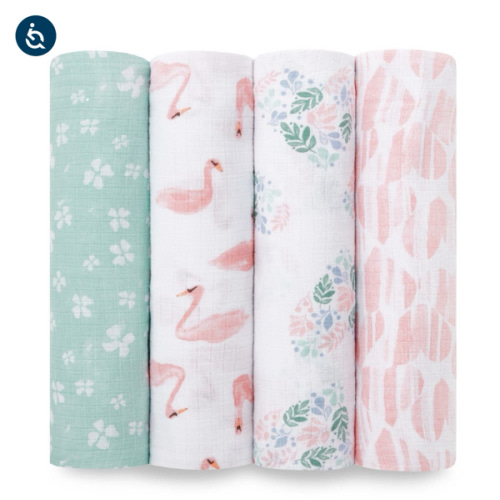 Bear Print Muslin Swaddle 4pk | aden + anais