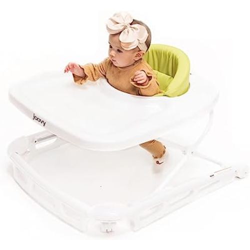 Joovy Spoon Baby Walker & Activity Center Featuring Three Adjustable Heights, Tough Luggage Grade Seat Material, and 30 lb Weight Capacity - JPMA Safety Certified (Greenie)