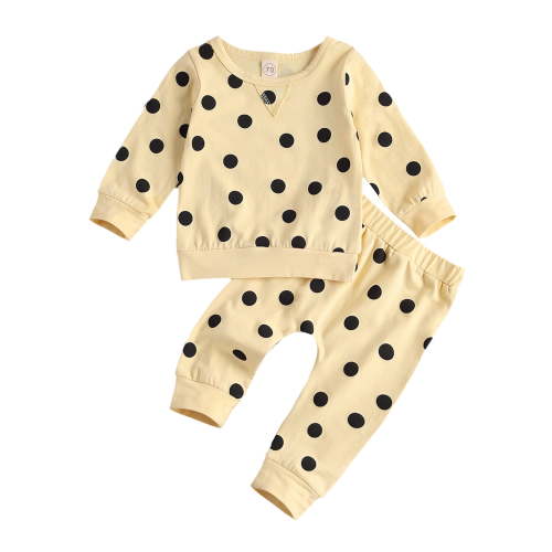 Izhansean Newborn Infant Baby Girl Clothes Set Long Sleeve Sweatshirts Tops Pants Outfits Light Yellow 3-6 Months
