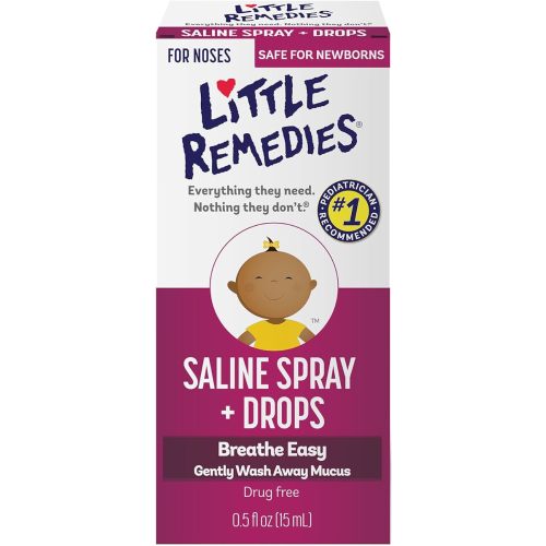 Little Remedies Saline Spray and Drops, Safe for Newborns, 0.5 fl oz