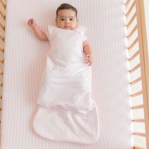Crib Sheet in Small Sakura Stripe