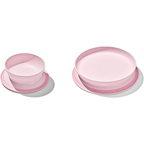 OXO Tot Stick and Stay Suction Bowl and Plate Set - Blossom (Includes 1 Bowl and 1 Plate)