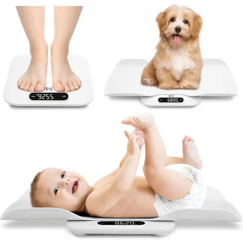 Baby Scale with Detachable Tray, Auto-Rotation Readings, Tare, Auto Lock and Comparison, Universal Digital Weighing Scale for Infant, Pet, Toddler and Adult, Max Weight Up to 400lb/180kg