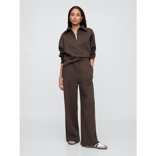 Fleece Rib-Seam Wide-Leg Pants