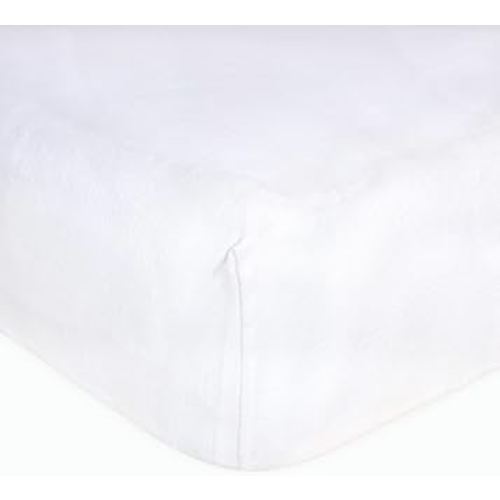Burts Bees Baby Solid Fitted Crib Sheet Organic Cotton BEESNUG - Cloud White, Fits Unisex Standard Bed and Toddler Mattress, Infant Essentials, 52 x 28 Inch 1-Pack