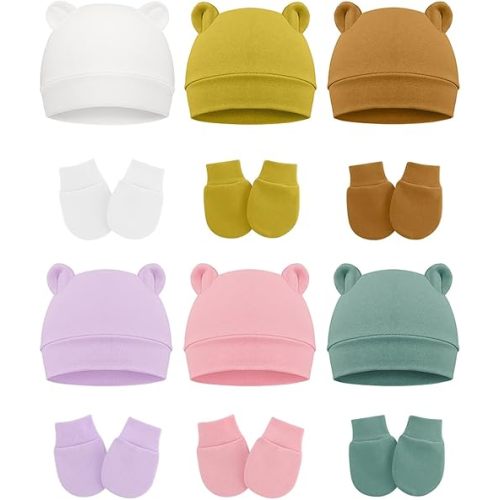 Cute Baby Mittens Newborn, No Scratch Baby Boy Mittens, Baby Girl Hat Gloves for Toddlers, Infant, Newborn