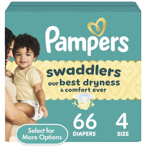 Free Shipping! Pampers Diapers Size 4 with Leak Protection, Wetness Indicator, Hypoallergenic, Skin Healthy