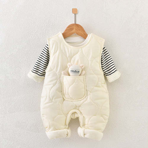Warm Winter Pocket Overall Three Piece Set