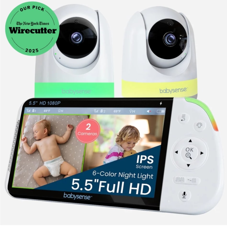 PRO 5.5" 1080p HD Split-Screen Baby Monitor | Babysense